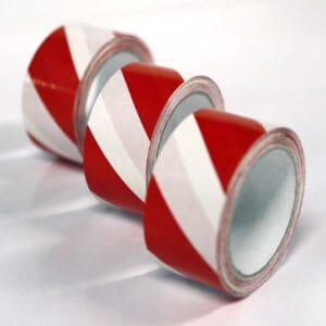 Varoitusteippi 50mm x 33m punainen/musta