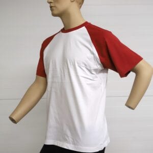 Hanes baseball T-paita, valkoinen/bordo