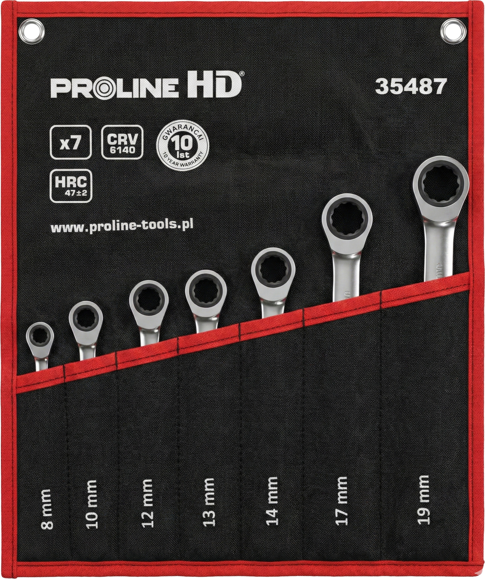 Proline räikkälenkkiavainsarja, 7 osaa 8–19 mm