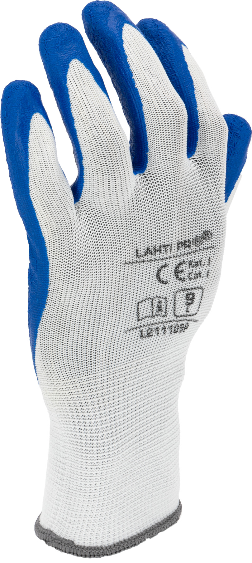 Lahti Pro lateksipinnoitetut suojakäsineet, 12 paria, navy/white