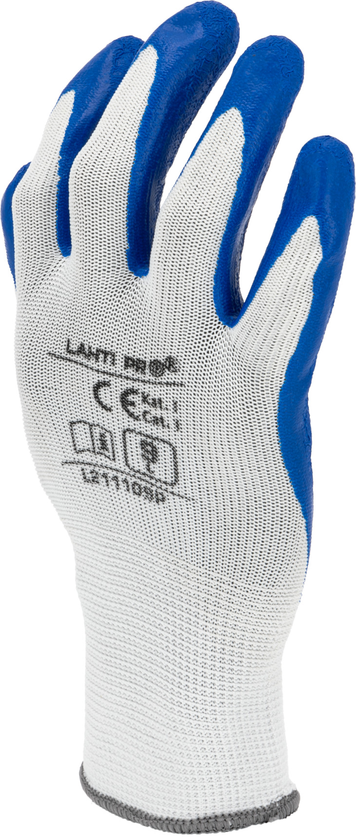 Lahti Pro lateksipinnoitetut suojakäsineet, 12 paria, navy/white