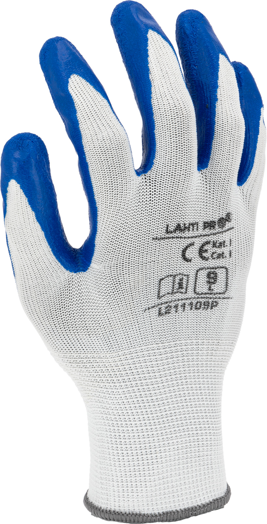 Lahti Pro lateksipinnoitetut suojakäsineet, 12 paria, navy/white
