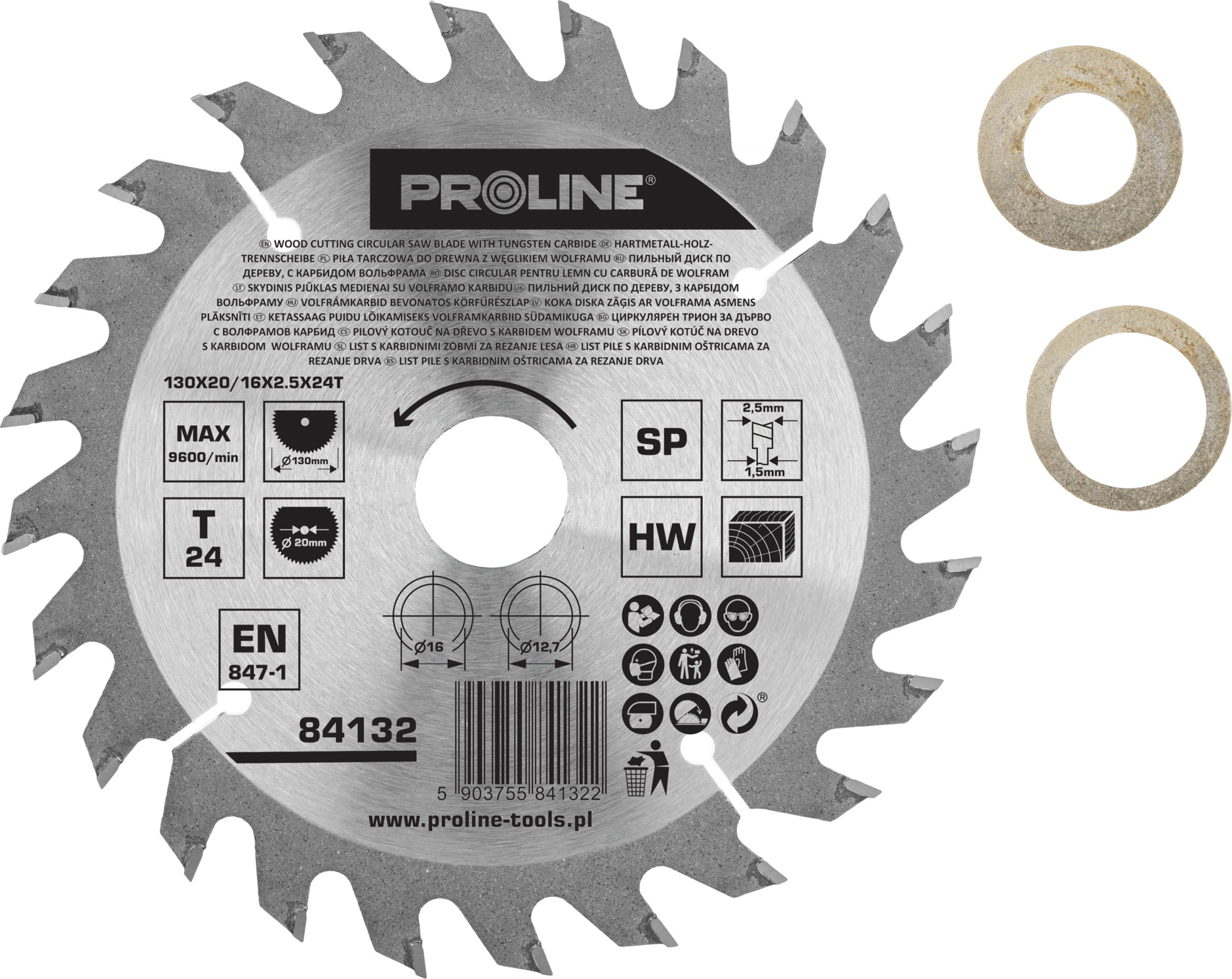 Proline kovametallikärkinen pyörösahanterä 152x2,5x20/16/12,7